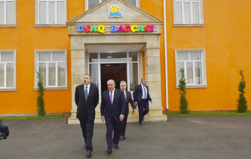 President Ilham Aliyev inaugurated newly built kindergarten in Gobustan district