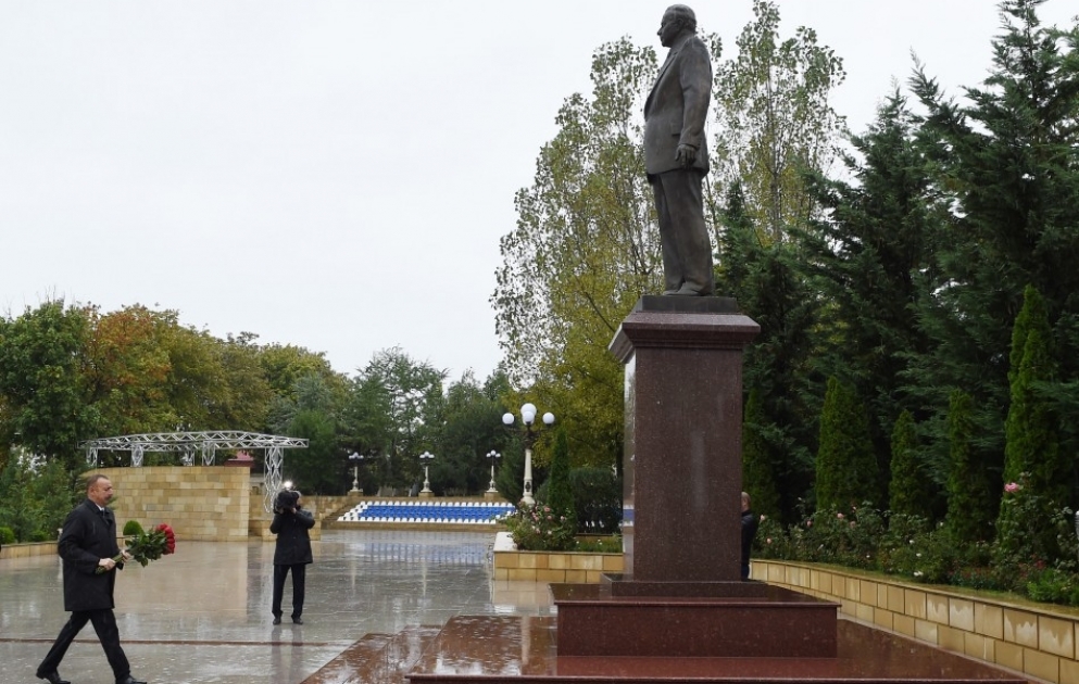 Президент Ильхам Алиев прибыл в Шамахинский район