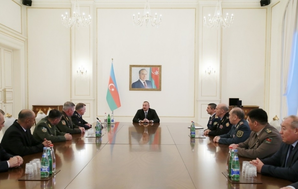 Prezident İlham Əliyev MDB Sərhəd Qoşunları Komandanları Şurasının 78-ci iclasının iştirakçılarını qəbul edib
