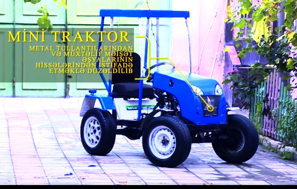 On səkkiz yaşlı Xaçmaz sakini mini traktor düzəldib