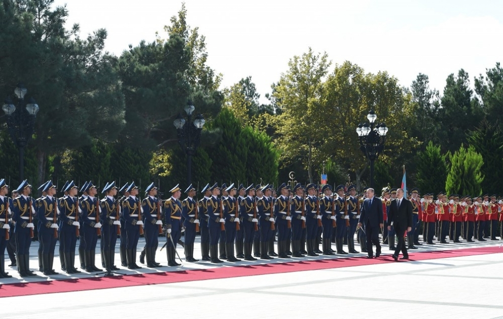 Türkiyə Prezidenti Rəcəb Tayyib Ərdoğanın rəsmi qarşılanma mərasimi olub