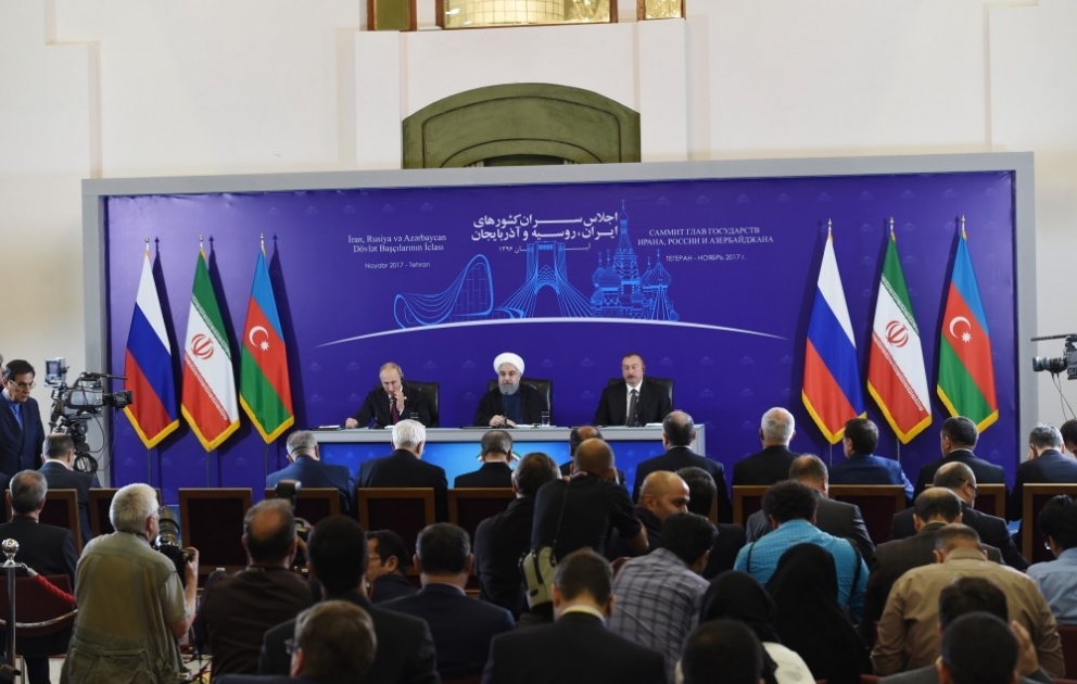 Presidents of Azerbaijan, Iran and Russia made press statements