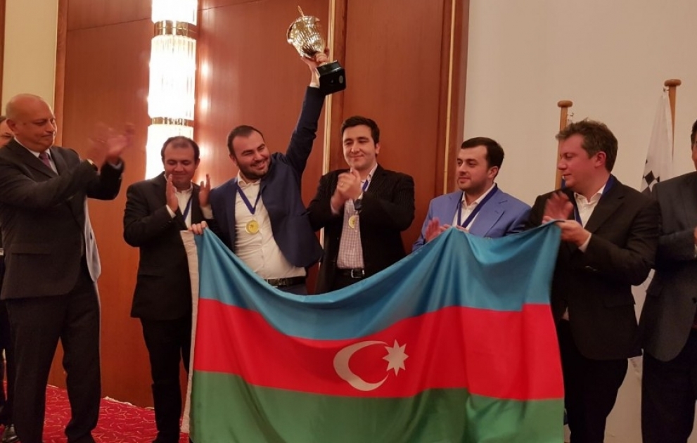 Avropa çempionu olan Azərbaycan şahmatçılarının mükafatlandırılma mərasimi