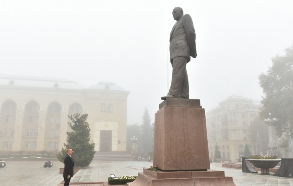 Staatspräsident Ilham Aliyev zu Besuch in Ganja