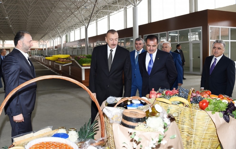 President Ilham Aliyev attended opening of “Grand Qafqaz” trade complex in Ganja