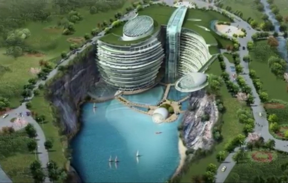 Şanxayda 90 metr dərinlikdə tikilən otel - Açılışı gözlənilir