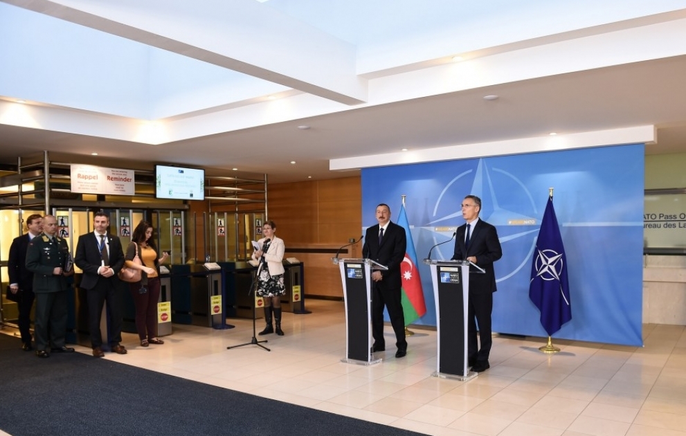 Azərbaycan Prezidenti və NATO-nun baş katibi mətbuata bəyanatla çıxış ediblər