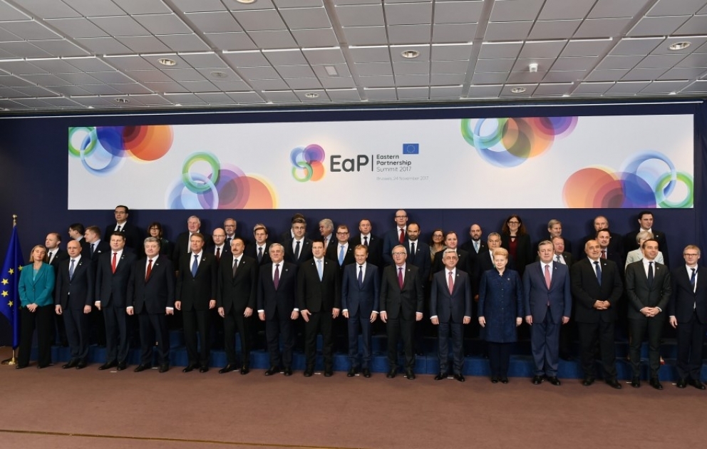 Gipfel der Östlichen Partnerschaft der Europäischen Union in Brüssel Präsident Ilham Aliyev nimmt am Gipfel teil