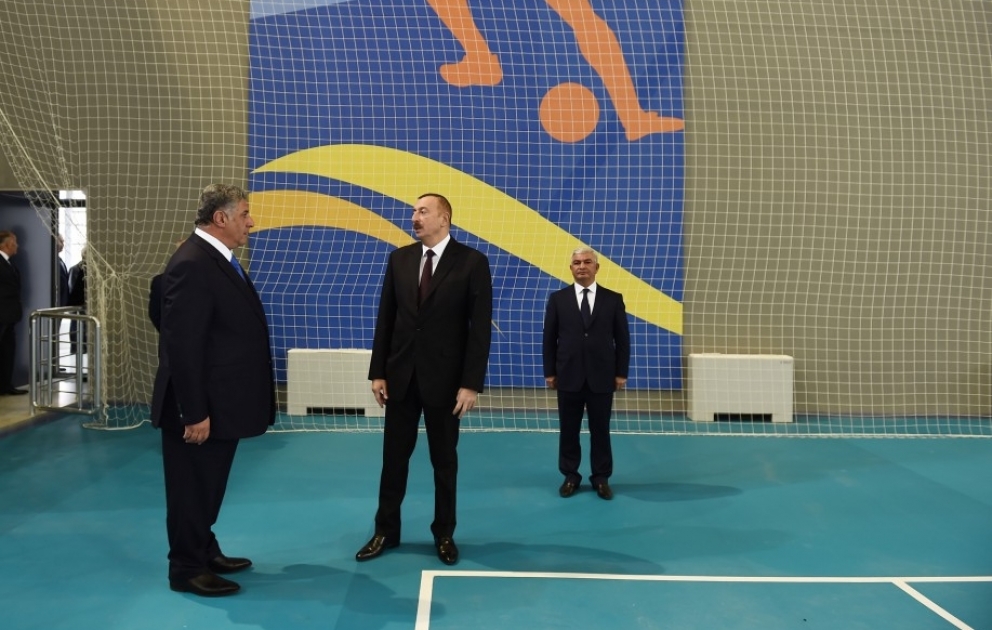 Prezident İlham Əliyev Ağcabədi Olimpiya İdman Kompleksinin açılışını edib