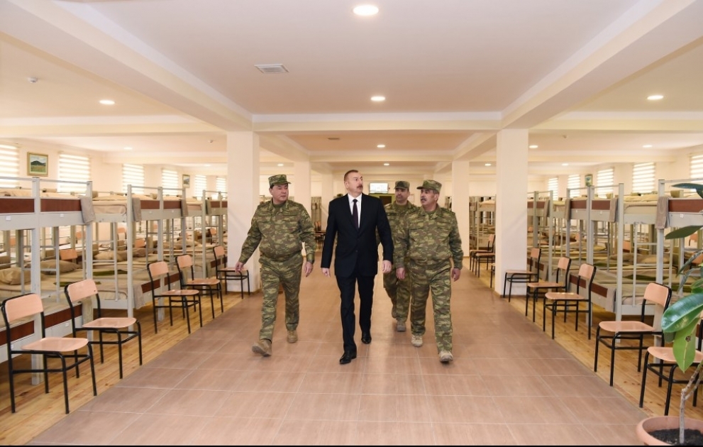 Ağcabədidəki “N” saylı hərbi hissədə yaradılan şəraitlə tanışlıq