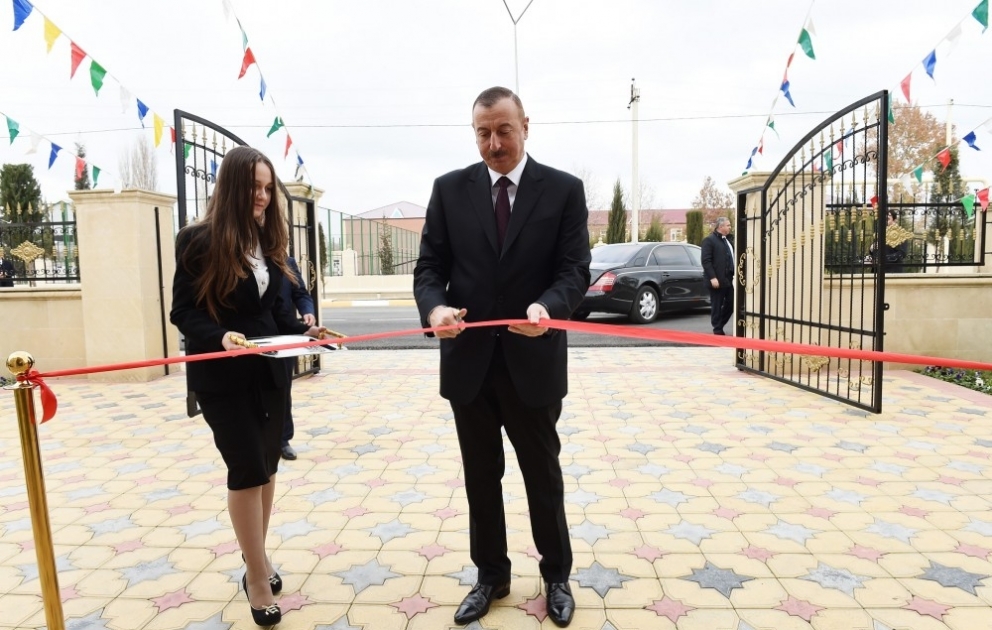President Ilham Aliyev attended opening of newly built orphanage-kindergarten in Aghjabadi district