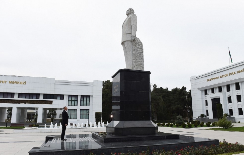President Ilham Aliyev arrived in Sabirabad district for visit
