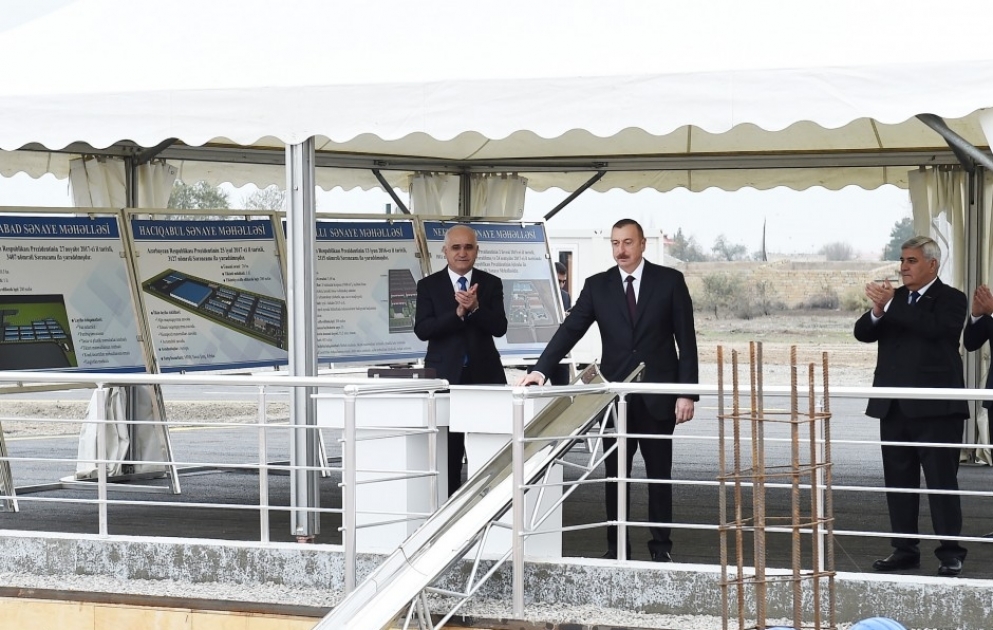 President Ilham Aliyev laid foundation stone for Sabirabad Industrial Hub