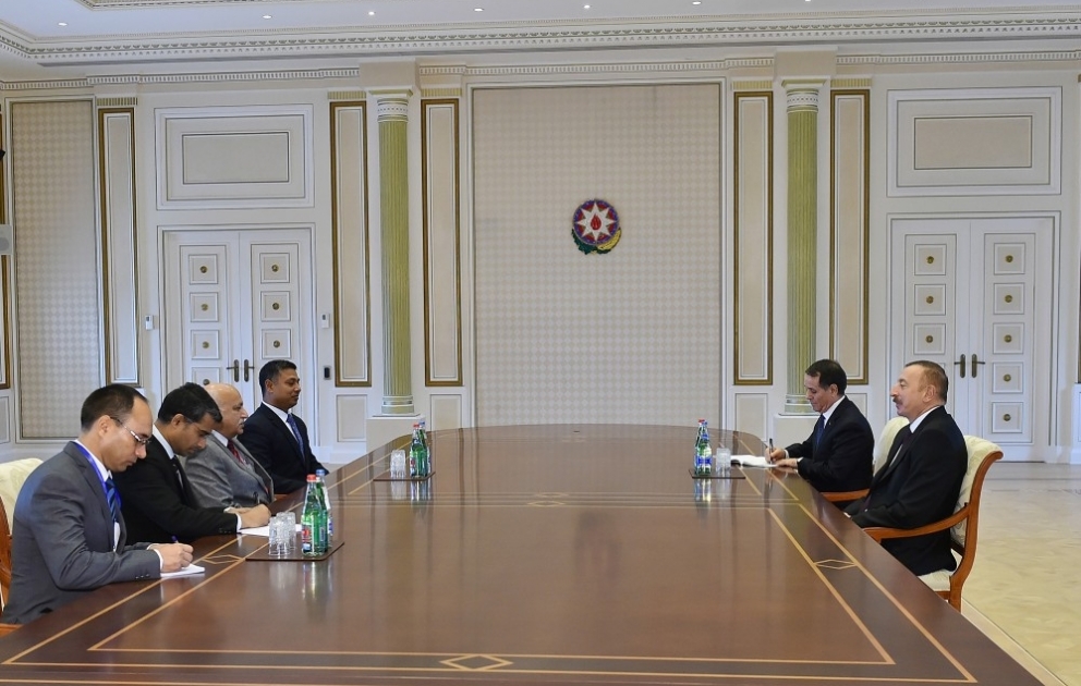 President Ilham Aliyev received delegation led by India's minister of state for external affairs