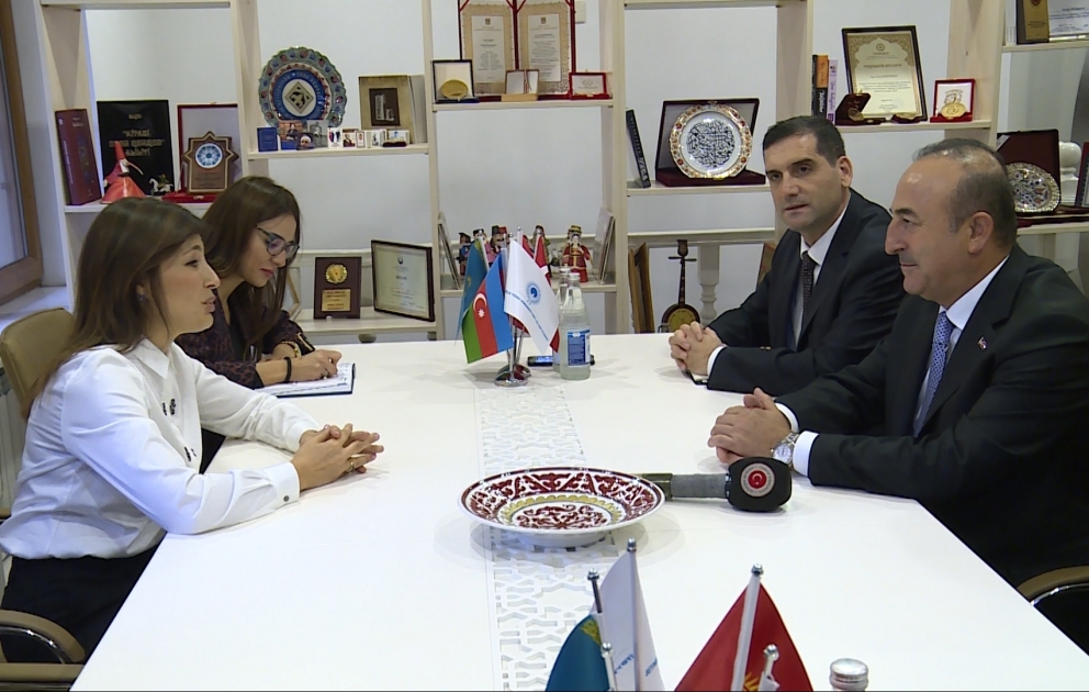Türkiyənin xarici işlər naziri Mövlud Çavuşoğlu Beynəlxalq Türk Mədəniyyəti və İrsi Fondunda olub