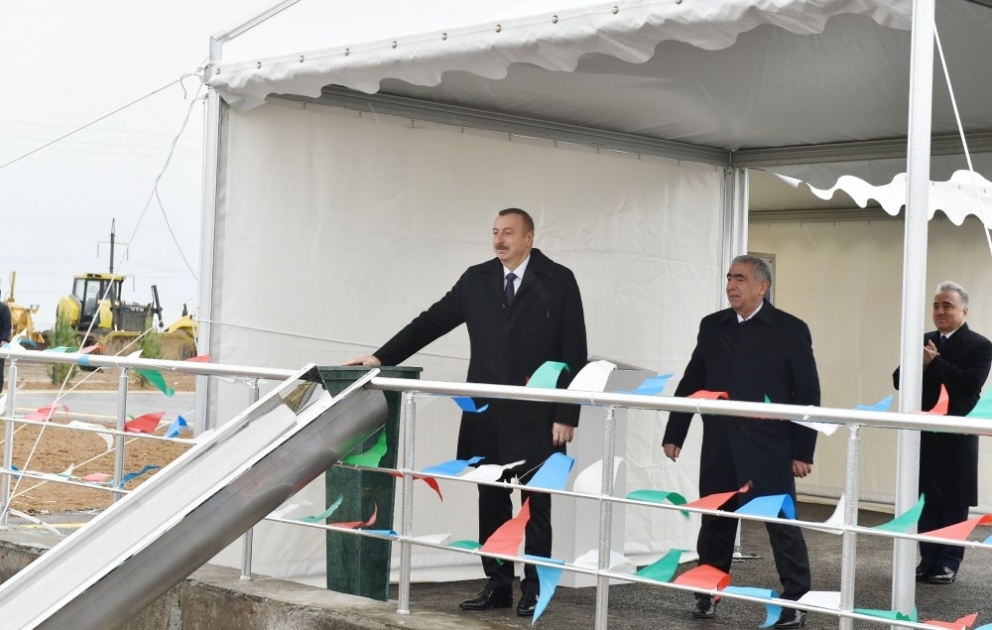 President Ilham Aliyev attended ground breaking ceremony of highway to be built on Baku-Russia state border