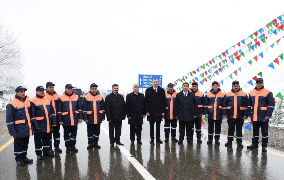 President Ilham Aliyev inaugurated rural roads after major overhaul in Guba