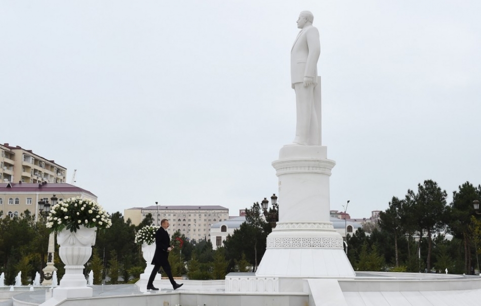 Präsident Ilham Aliyev zu Besuch in Sumgait