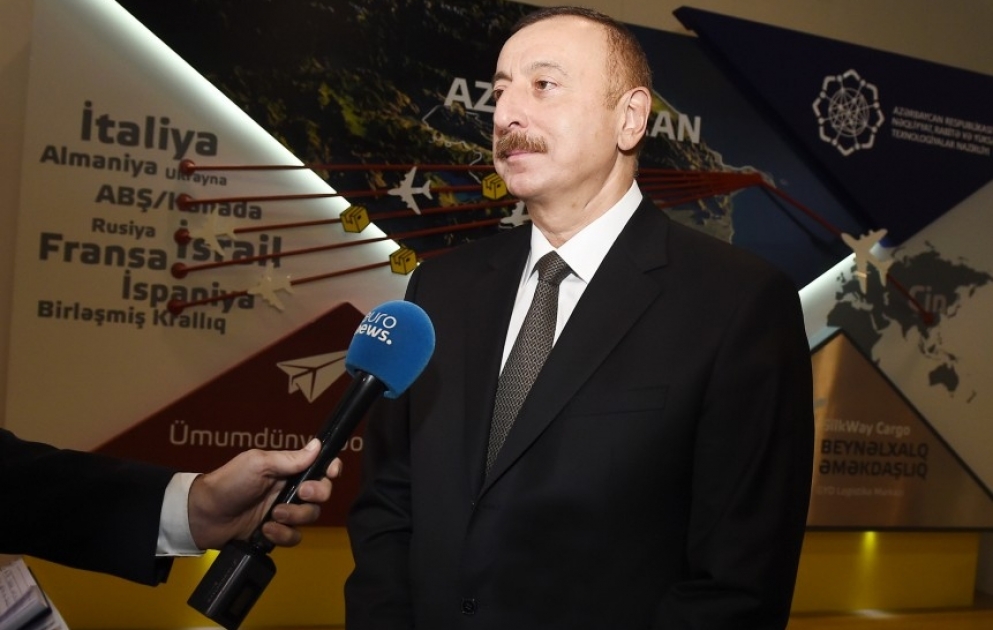 Euronews TV channel highlights Bakutel-2017 exhibition 
Azerbaijani President Ilham Aliyev responds to questions from the channel`s correspondent