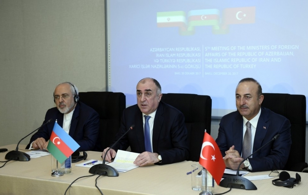 Bakıda Azərbaycan, İran və Türkiyə xarici işlər nazirlərinin beşinci üçtərəfli görüşü keçirilib