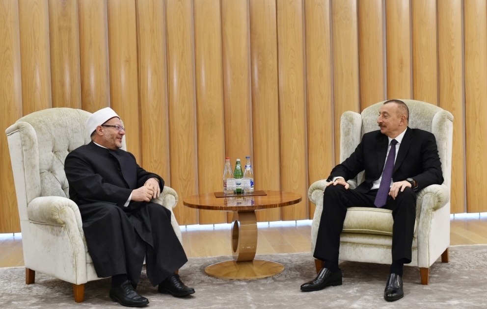 Rencontre du président Ilham Aliyev avec le grand mufti de l’Egypte