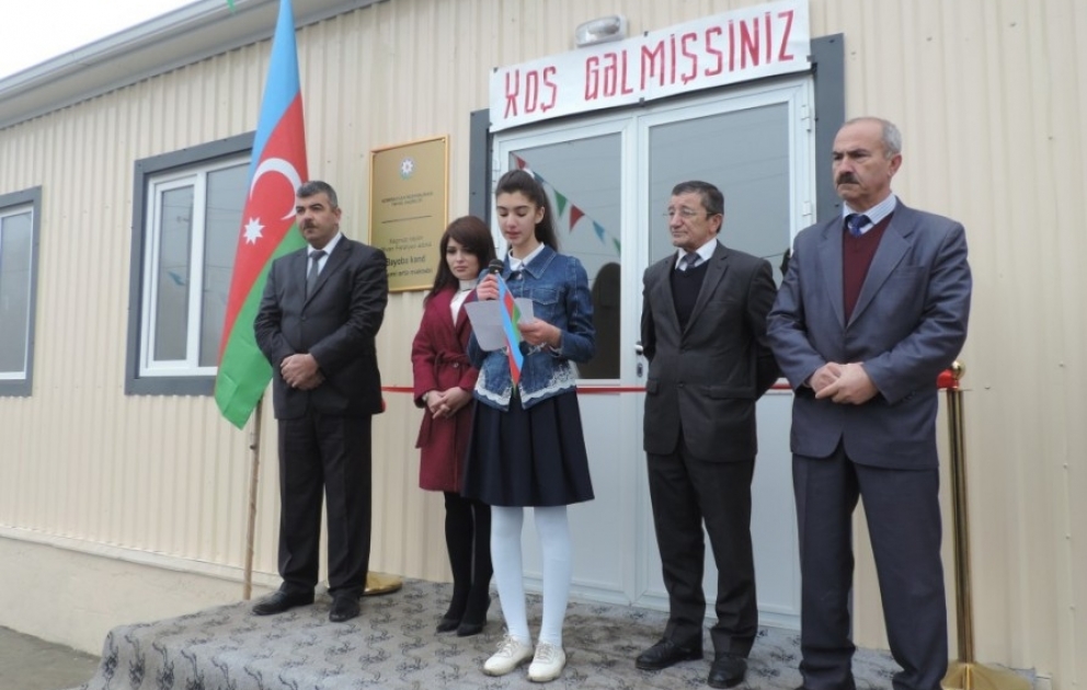 Xaçmazın Bayoba kəndində yeni modul tipli məktəb binası istifadəyə verilib