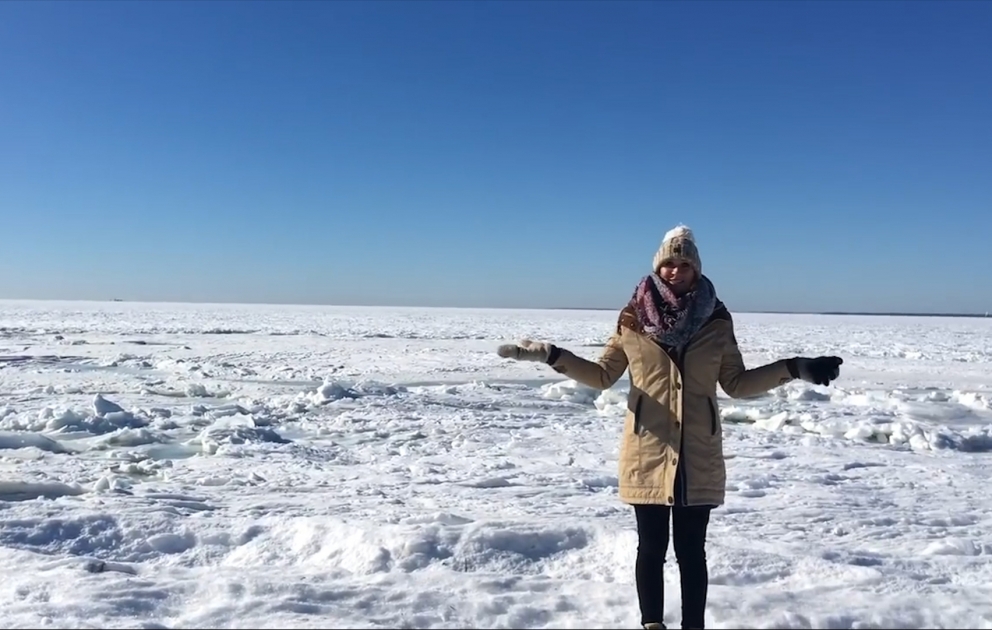 Житель США снял на видео «замерзший» океан