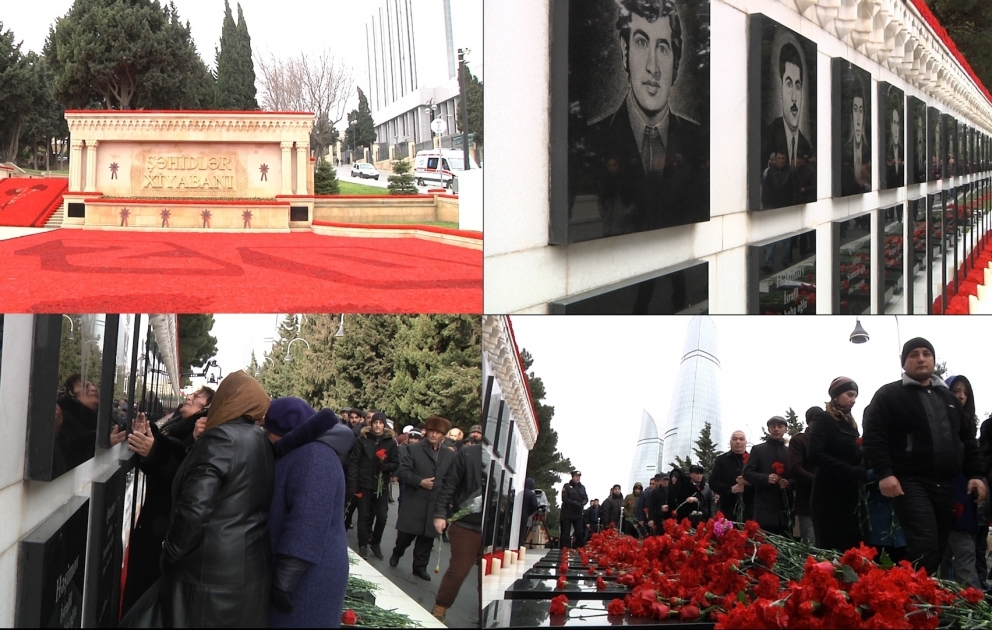 Azərbaycan xalqı 20 Yanvar şəhidlərinin xatirəsini yad edir