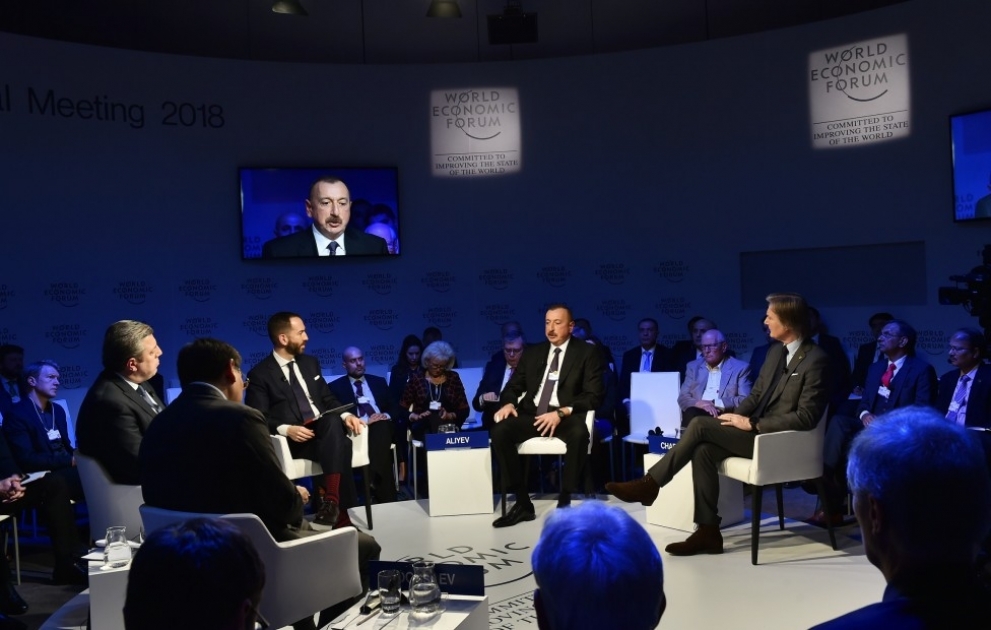 Davos: le président Ilham Aliyev a participé à une réunion interactive au sujet de «L’Eurasie: vision stratégique»