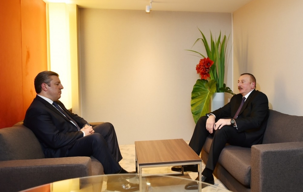 President Ilham Aliyev met with Georgian Prime Minister in Davos