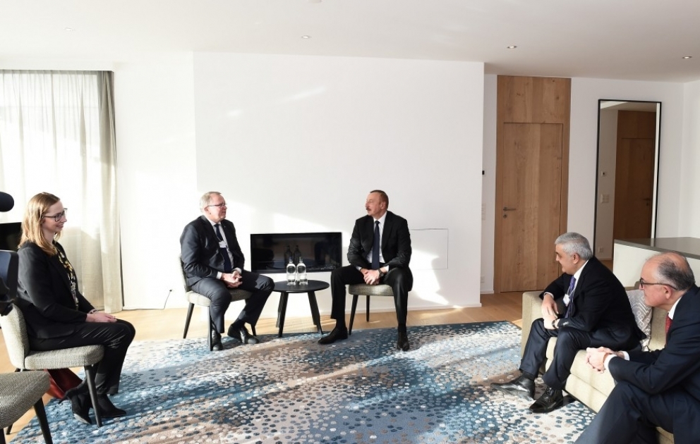 Davos: entretien du président Ilham Aliyev avec le PDG de Statoil