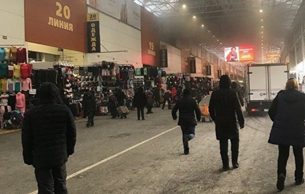 Moskvada bazarda yanğın olub