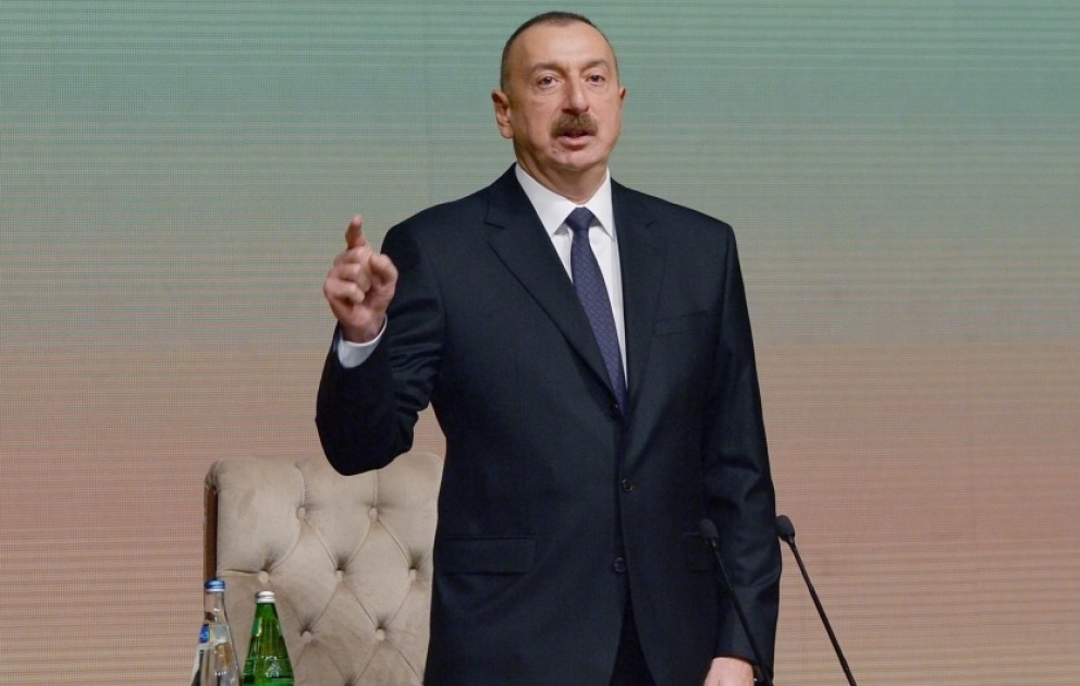 Konferenz über Ergebnisse des vierten Jahres der Umsetzung des staatlichen Programms für sozioökonomische Entwicklung von Regionen in den Jahren 2014-2018 Staatspräsident Ilham Aliyev nahm an der Konferenz teil