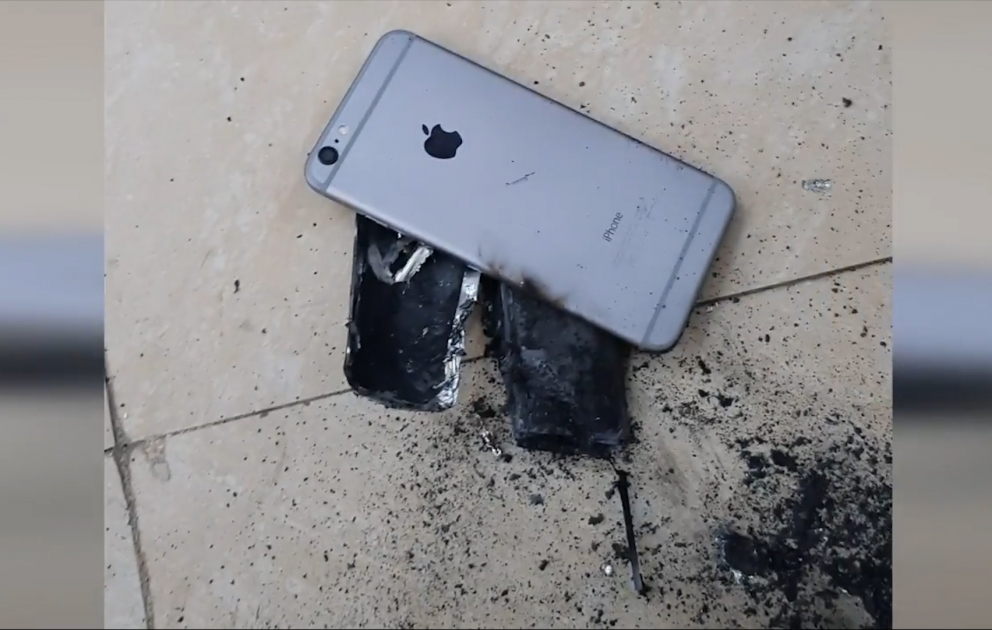 Daha bir iPhone telefonu partladı