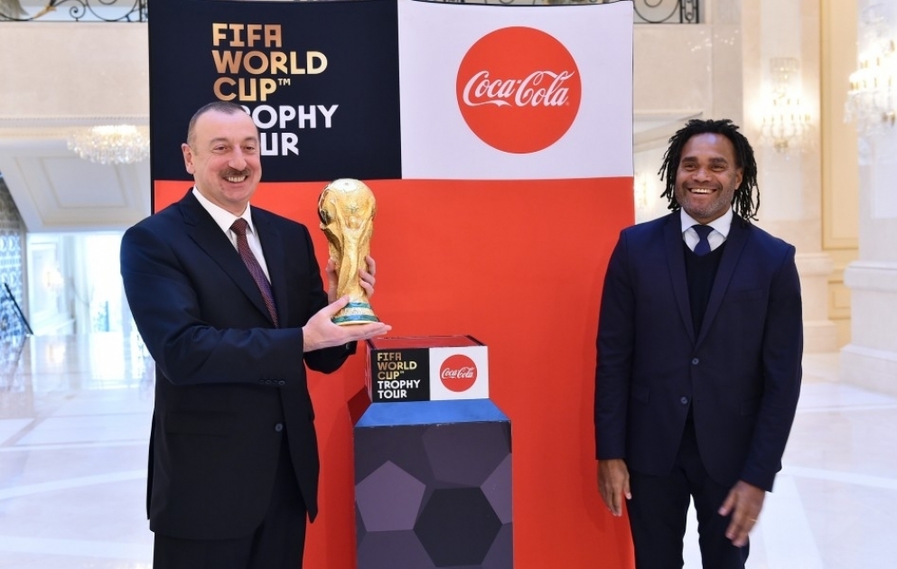 President Ilham Aliyev presented original FIFA World Cup Trophy