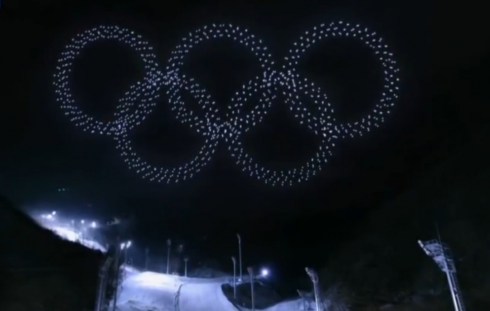 Thousands of intel drones lit up opening ceremony with Olympic Rings​