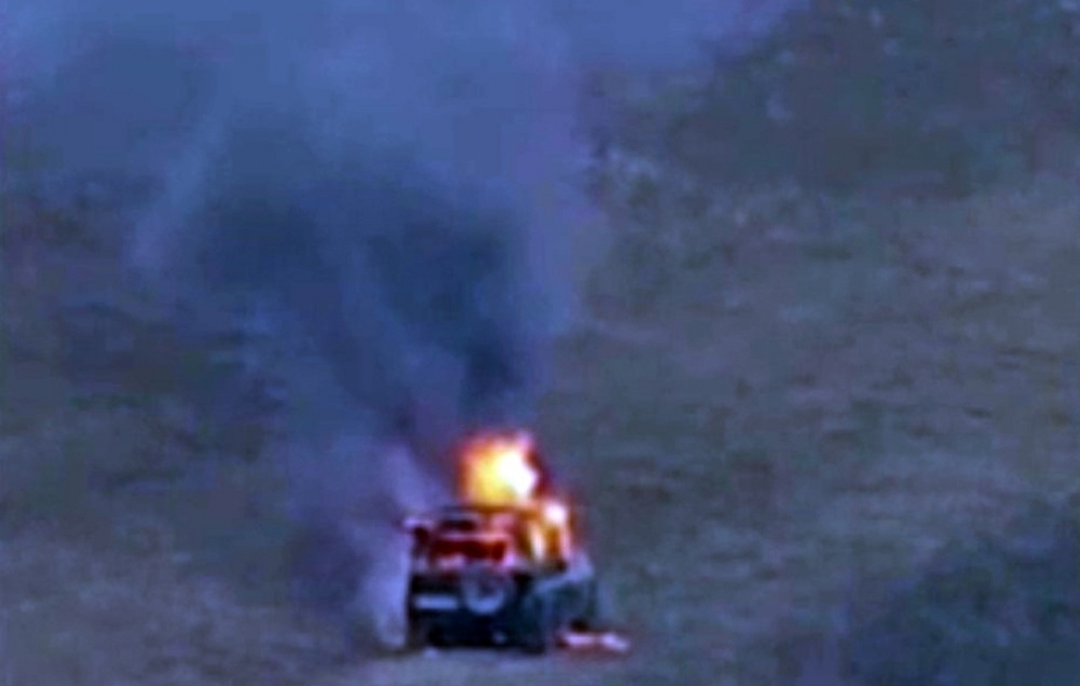 The enemy, having attempted to commit provocation at the state border, set fire to his vehicle and retreated