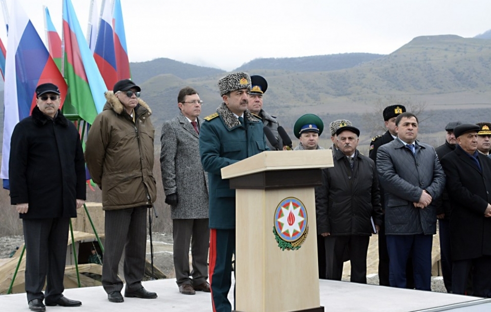 Azərbaycanla Rusiya dövlət sərhədində ilk sərhəd nişanı quraşdırılıb