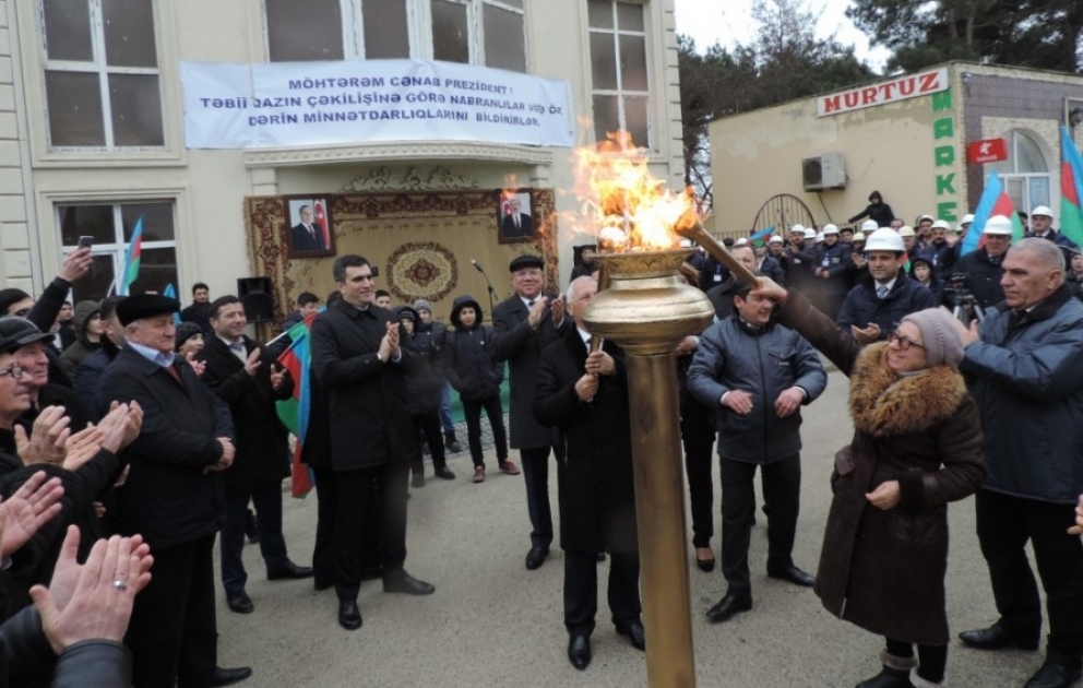 Nabran, Şimal və Günəşli kəndlərinə ilk dəfə təbii qaz verilib