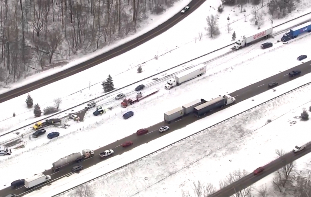 At least 50 vehicles involved in Michigan chain-reaction crash during heavy snow