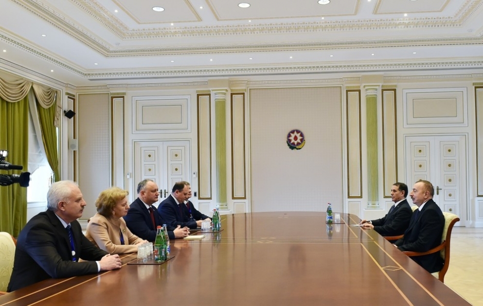 Treffen zwischen Staatspräsident Ilham Aliyev und dem Präsidenten der Republik Moldau