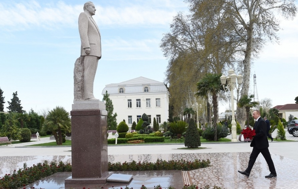 Azərbaycan Prezidenti İlham Əliyev Bərdə rayonuna səfərə gəlib
