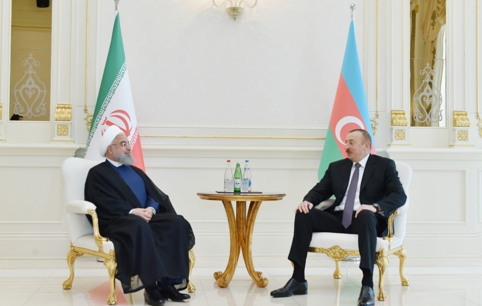 President Ilham Aliyev and Iranian President Hassan Rouhani held one-on-one meeting