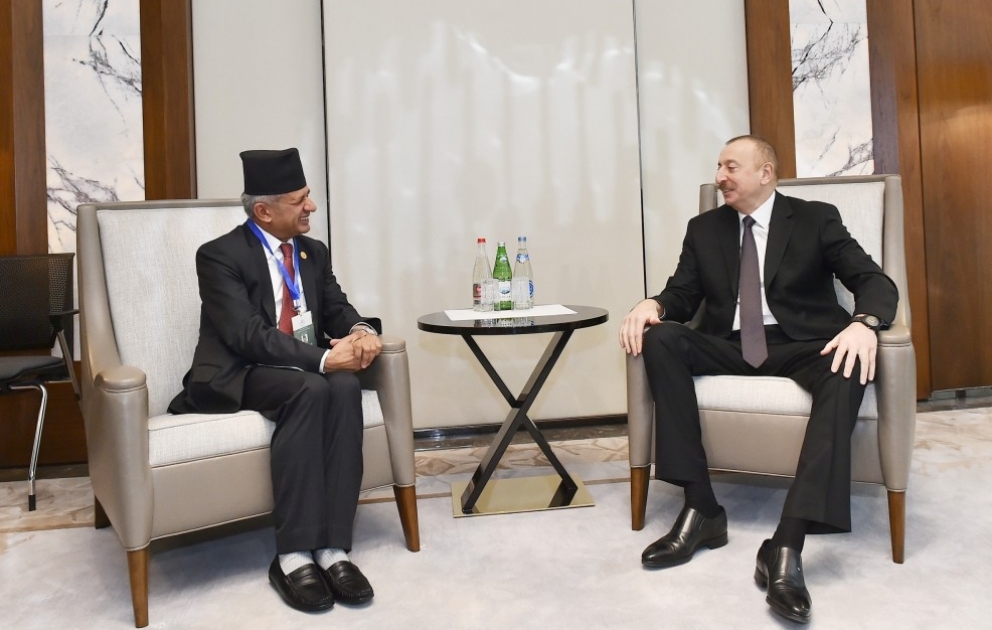 Prezident İlham Əliyev Nepalın xarici işlər nazirinin başçılıq etdiyi nümayəndə heyətini qəbul edib