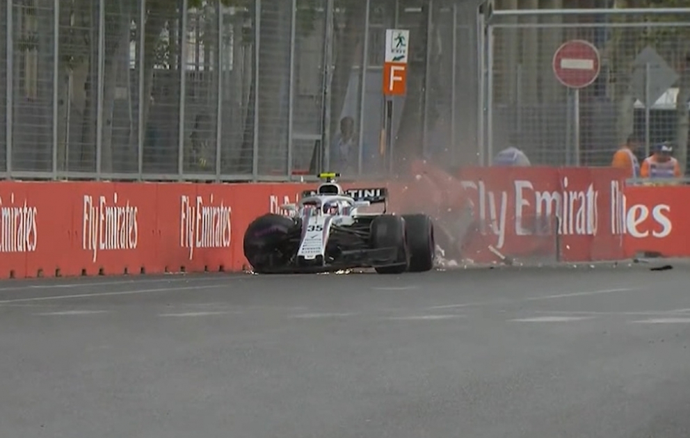 Formula 1: “Williams” komandasının pilotu Sergey Sirotkin üçüncü sərbəst yürüşdə qəza törədib