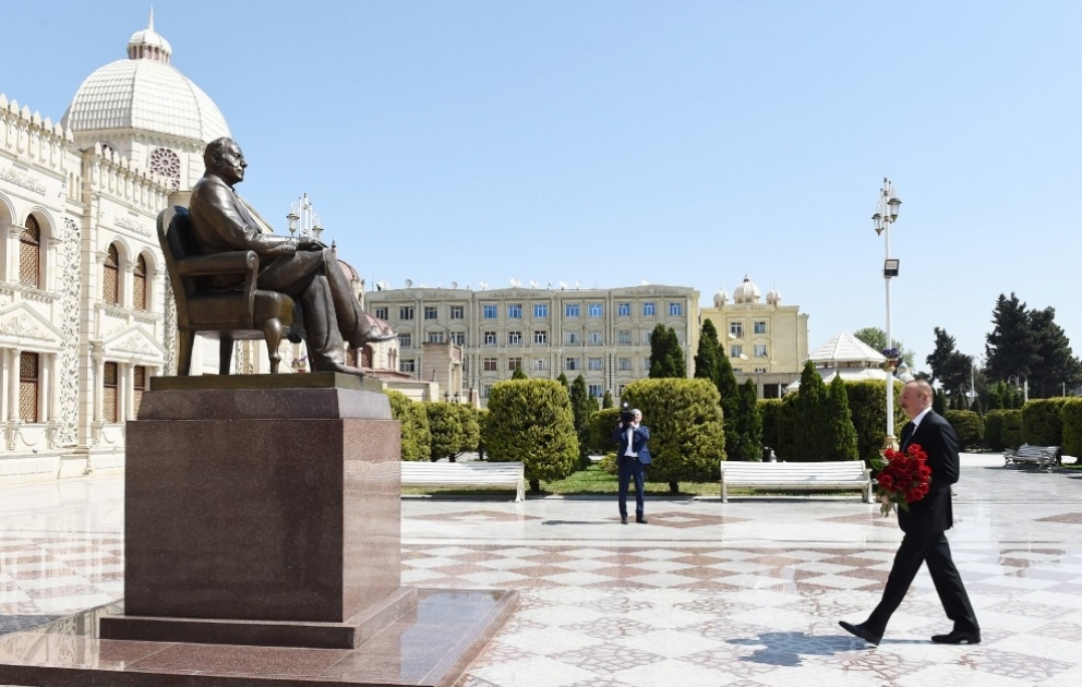 President Ilham Aliyev arrived in Khachmaz for visit