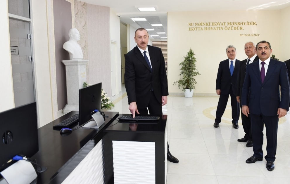 Le président de la République inaugure le système d’approvisionnement en eau potable de Khatchmaz
