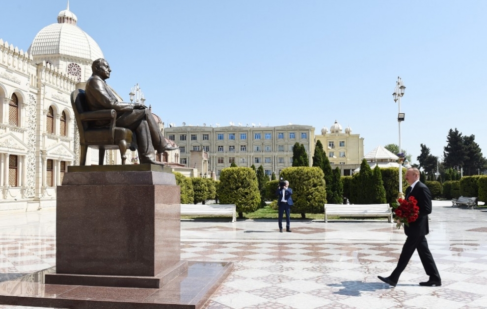 Präsident Ilham Aliyev zu Besuch in Chatschmaz
