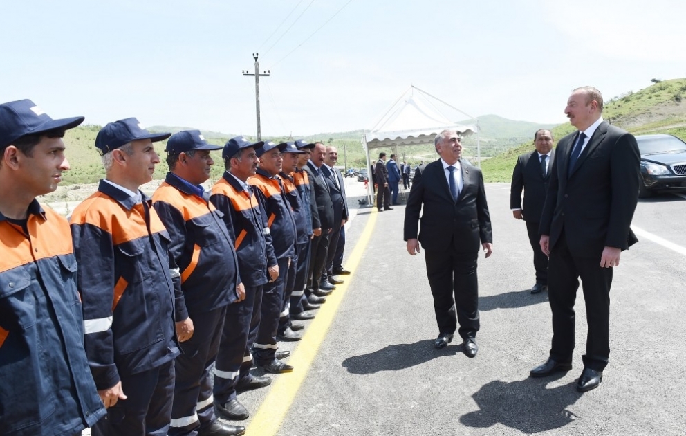 President Ilham Aliyev inaugurated the road linking Gilazi-Khizi highway with Findighan village