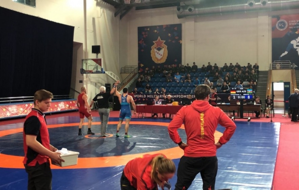 Hərbçi güləşçilərimiz 33-cü dünya çempionatının sonuncu günündə 1 qızıl və 2 bürünc medal qazanıblar